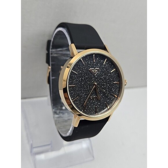 Roxy The Royal Womens Quartz Watch Black Glitter Dial Rose Gold Tone New Battery main image 9